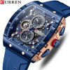 CURREN 8442 Multi-function Chronograph Men Watch- Blue