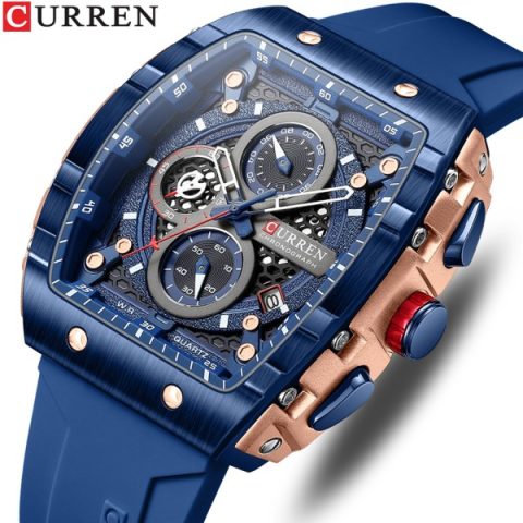 CURREN 8442 Multi-function Chronograph Men Watch- Blue
