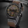 Orginal Curren 8314 Leather Wrist Watch For Men – Black-Brown