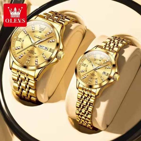 Olevs 3620 Watch For Couple –Full Golden