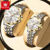 Olevs 3620 Watch For Couple – Golden Silver and White