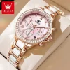 Olevs 9999 Women’s Watch-Rose Gold Pink