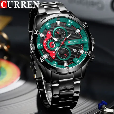 Curren 8402 Original Watch for Men – Balck and Green