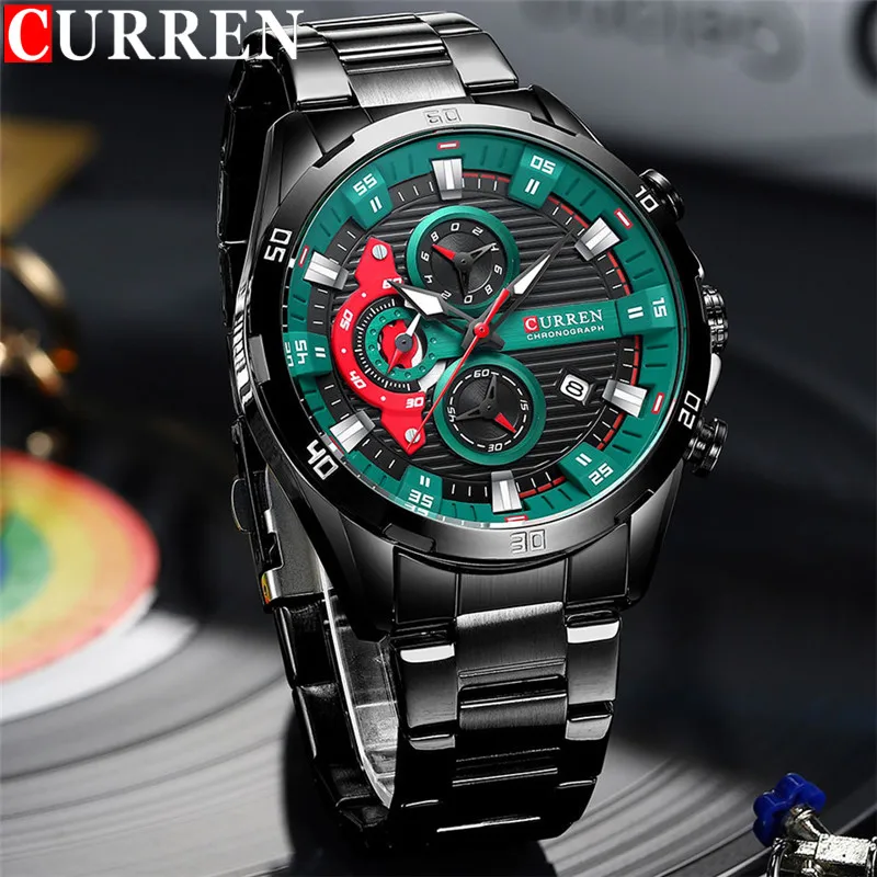 Curren 8402 Original Watch for Men – Balck and Green
