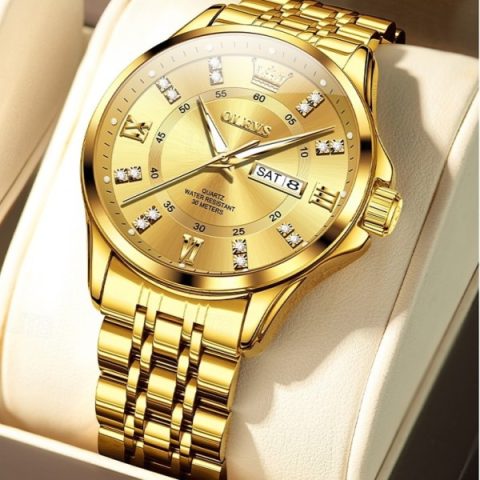 Olevs 3620 Watch For Men – Full Golden