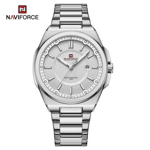 Naviforce 9212 Watch For Men-Silver White
