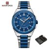 Naviforce 9212 Watch For Men-Silver Blue