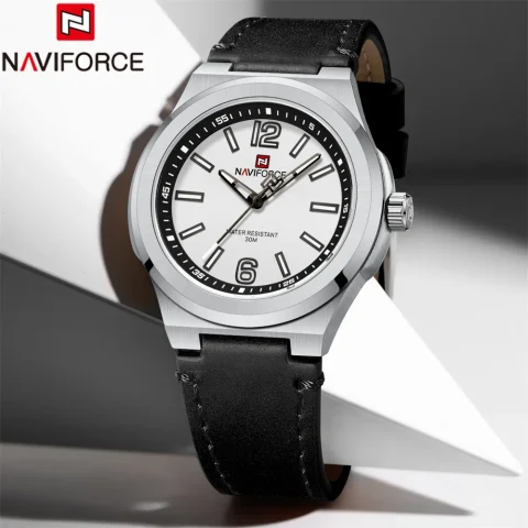 Naviforce 9233 Watch For Men-Black White