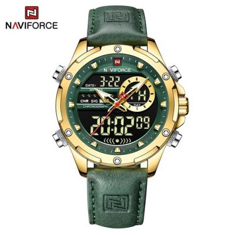 Naviforce 9208 Watch For Men- Golden Green