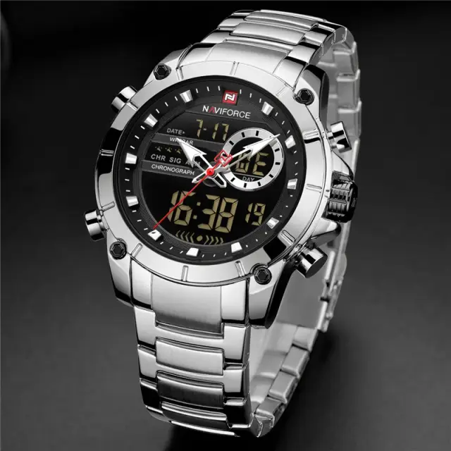 Naviforce 9163 Watch For Men-Silver