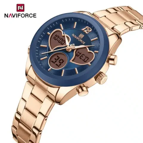 Naviforce 5045 Watch For Women – Rose Gold and Blue