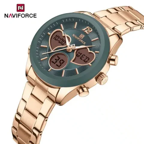 Naviforce 5045 Watch For Women – Rose Gold and Gray