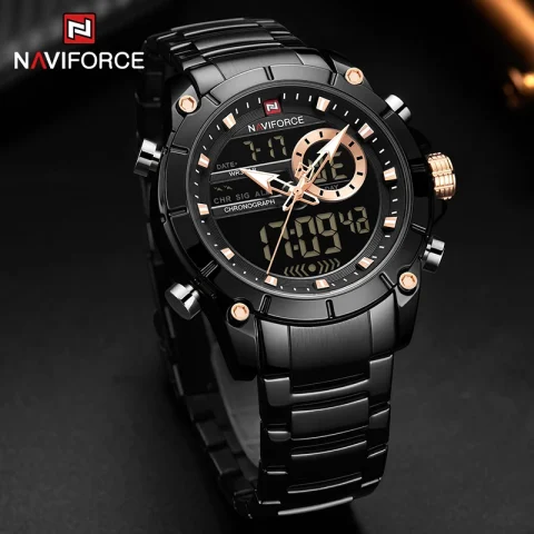 Naviforce 9163 Watch For Men-Black
