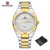 Naviforce 9218 Watch For Men-Gold White