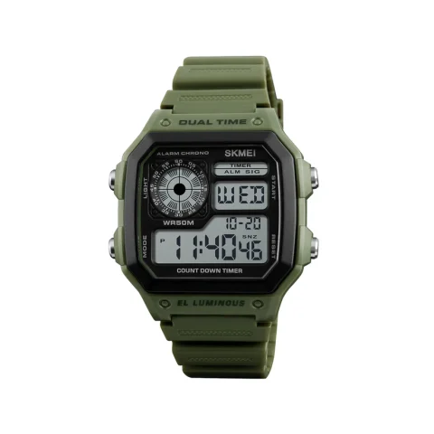 SKMEI 1299 Watch For Men-Army Green