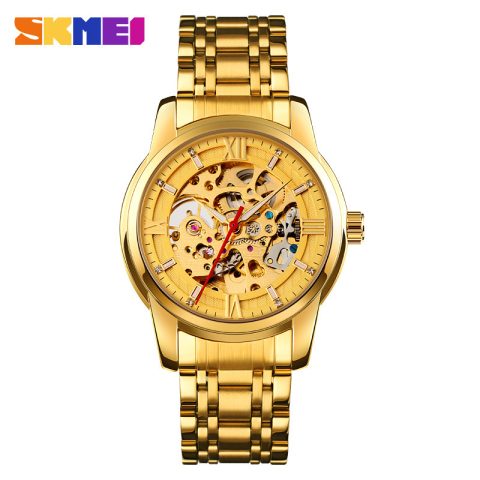 SKMEI 9222 Automatic Watch for Men-Full Golden