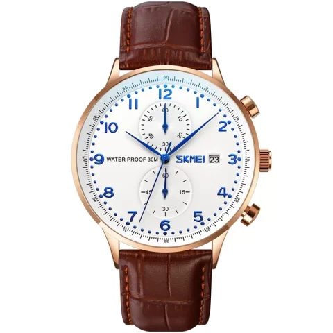 Skmei 9301 Watch For Men-Rose White