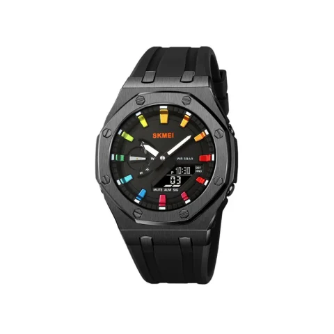 SKMEI 2243 Military  WAtch For Men-Black Colorful