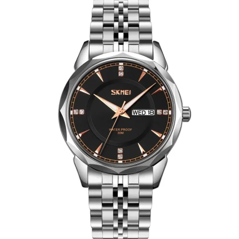 Skmei 9268 Watch For Men-Silver Black