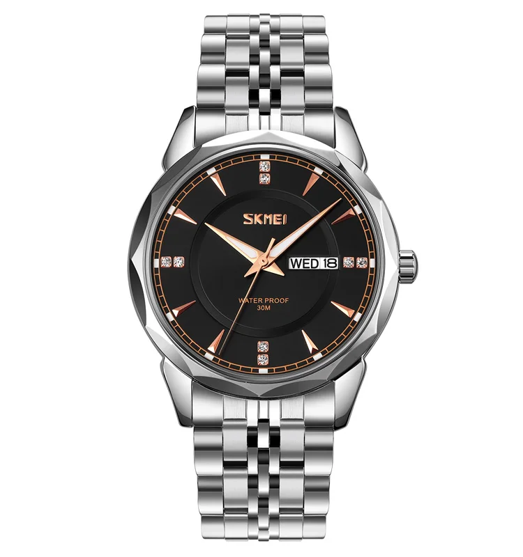 Skmei 9268 Watch For Men-Silver Black