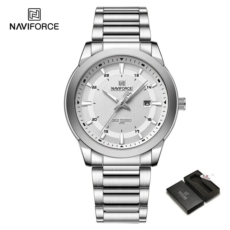 Naviforce 8029 Watch For Men-Silver