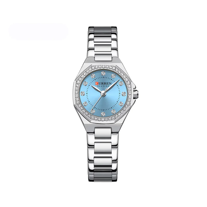 CURREN 9100 Watch For Men-Silver Sky Blue