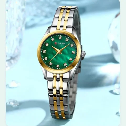 Curren 9111 Orginal Woman Watch-Silver Green