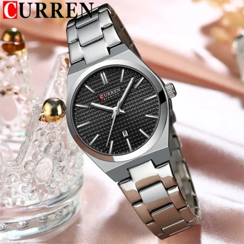 Curren 8439 Watch For Women-Sliver Black
