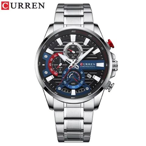 Curren 8415 Original Watch for Men –Silver