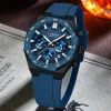 Curren 8489 Watch For Men Silicon Belt-Blue