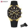 Curren 8489 Watch For Men Silicon Belt-Gold