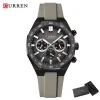 Curren 8489 Watch For Men Silicon Belt-Gray