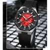Curren 8489 Watch For Men Silicon Belt-Red