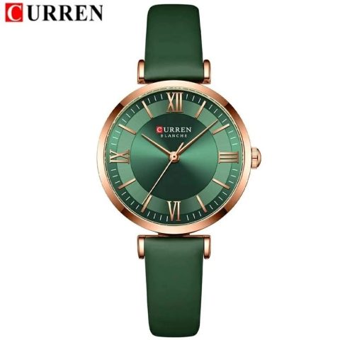 Curren 9079 Watch For Woman-Rose Gold Green