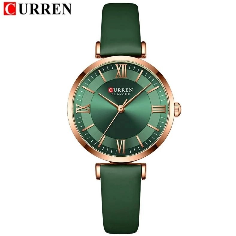 Curren 9079 Watch For Woman-Rose Gold Green