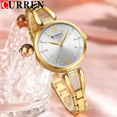 CURREN 9092 Women Watch-Golden White
