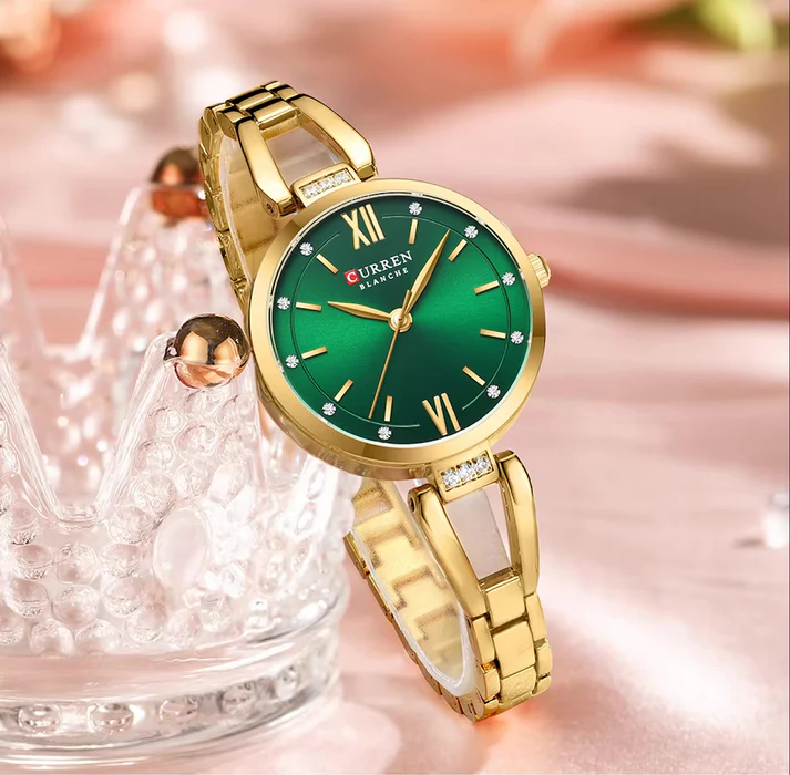 CURREN 9092 Women Watch-Golden Green