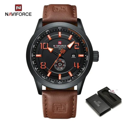 Naviforce 9229 Watch For Men-Dark Brown Choclate
