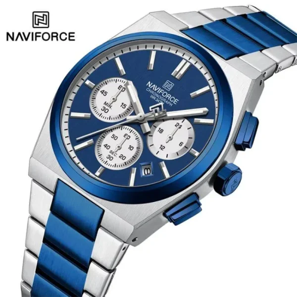 Naviforce 8048 Watch For Men-Silver Blue
