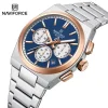 Naviforce 8048 Watch For Men-Silver Rose Blue