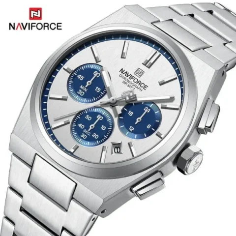 Naviforce 8048 Watch For Men-White Blue