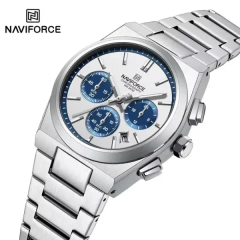 Naviforce 8048 Watch For Men-White Blue