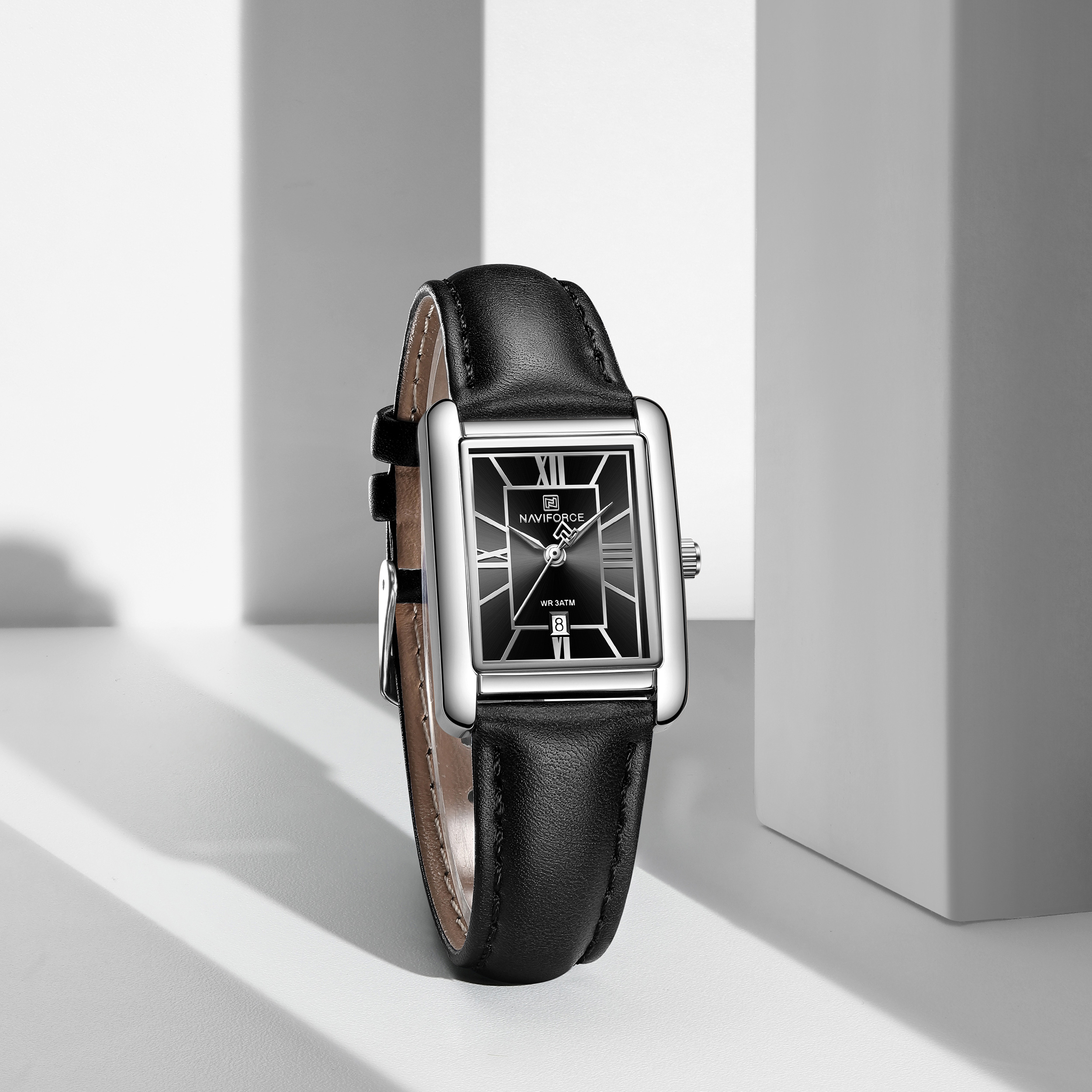 Naviforce 5074 Watch For Women-Silver Black