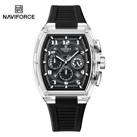 Naviforce 6118 Watch For Men-Silver Black