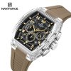 Naviforce 6118 Watch For Men-Silver Brown