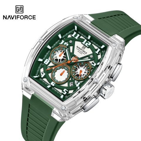 Naviforce 6118 Watch For Men-Silver Green
