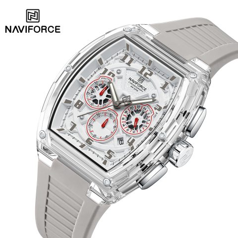 Naviforce 6118 Watch For Men-Silver White