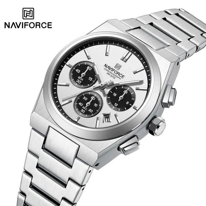 Naviforce 8048 Watch For Women-Silver Black