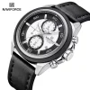 Naviforce 8075 Watch For Men-Black White