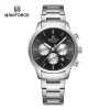 Naviforce 8076 Watch For Men-Silver Black
